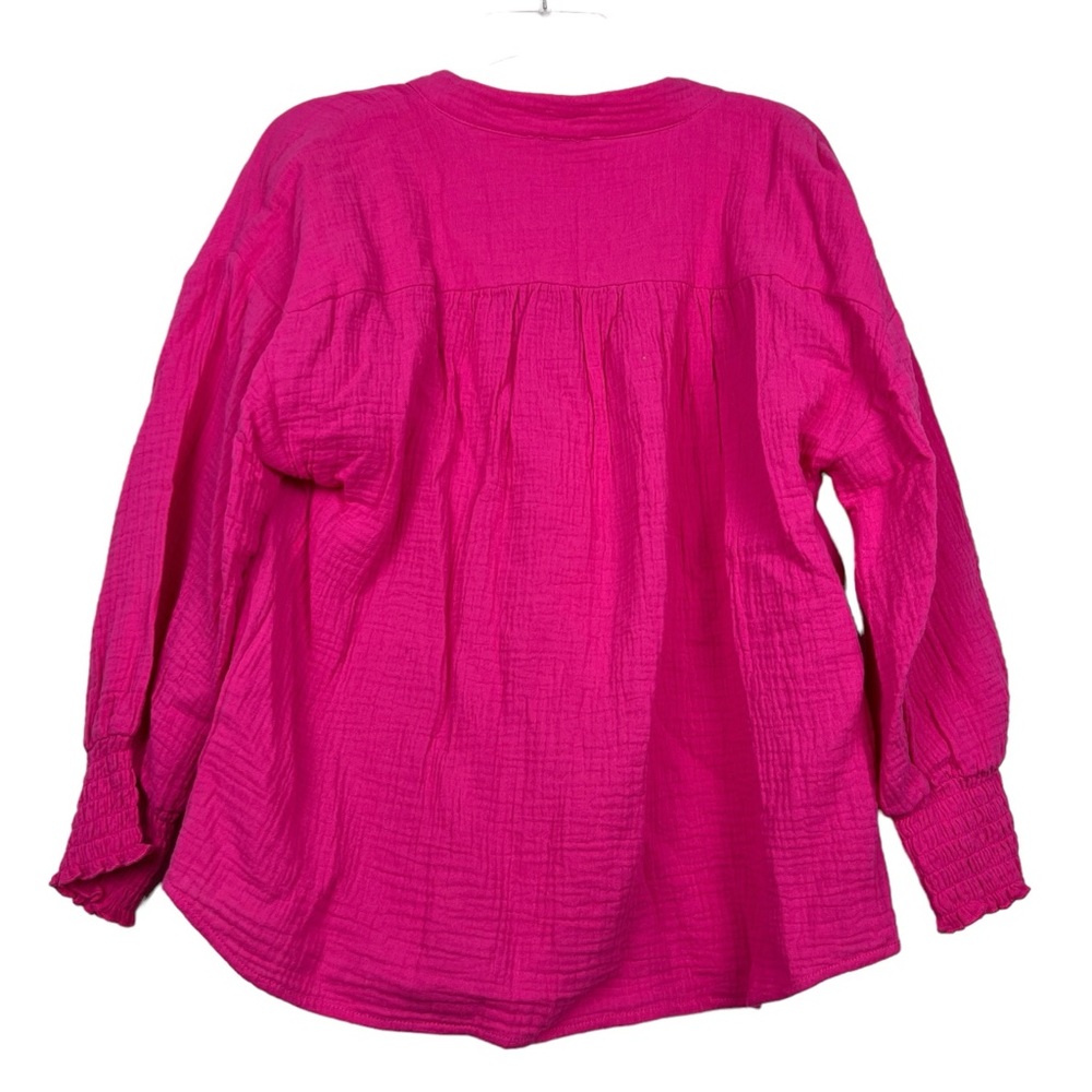 Evereve Pink Blouse slab gauze cotton top - Picture 3 of 6
